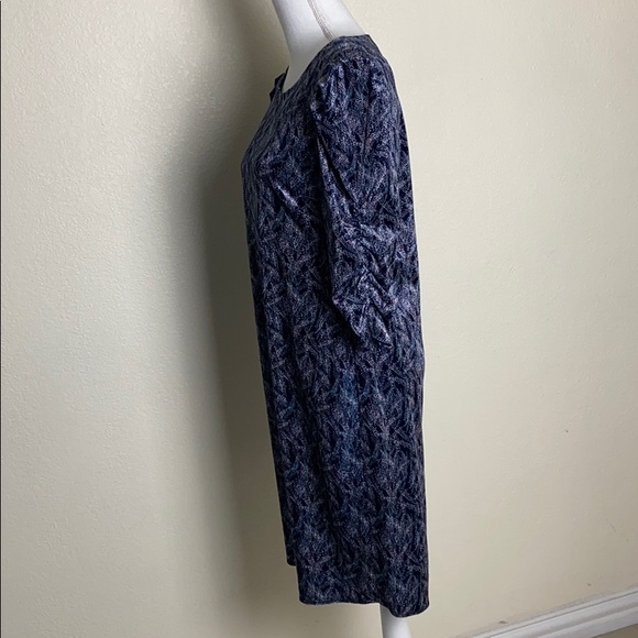 Woman calf sleeve velvet dress size 8 navy blue - Picture 2 of 8